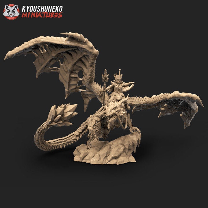Ice Witch Queen on Dragon - Krizhnev - Kyoushuneko miniatures