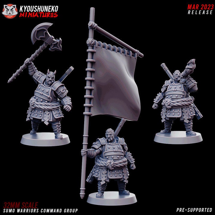 Japanese Sumo Warriors Command Group - Kyoushuneko Miniatures