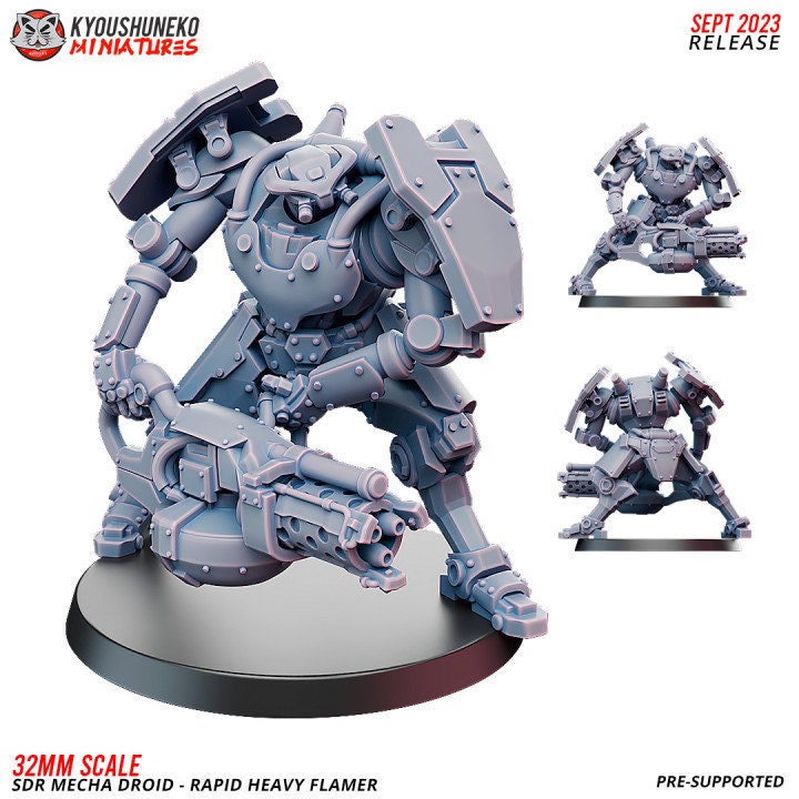 SDR Mecha Droid Rapid Heavy Flamer - Japanese ww2 - Kyoushuneko Miniatures