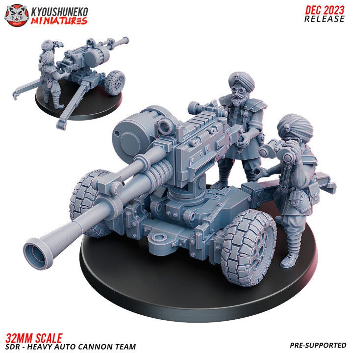 SDR Heavy Auto Cannon Artillery Team - Sikh - Kyoushuneko Miniatures