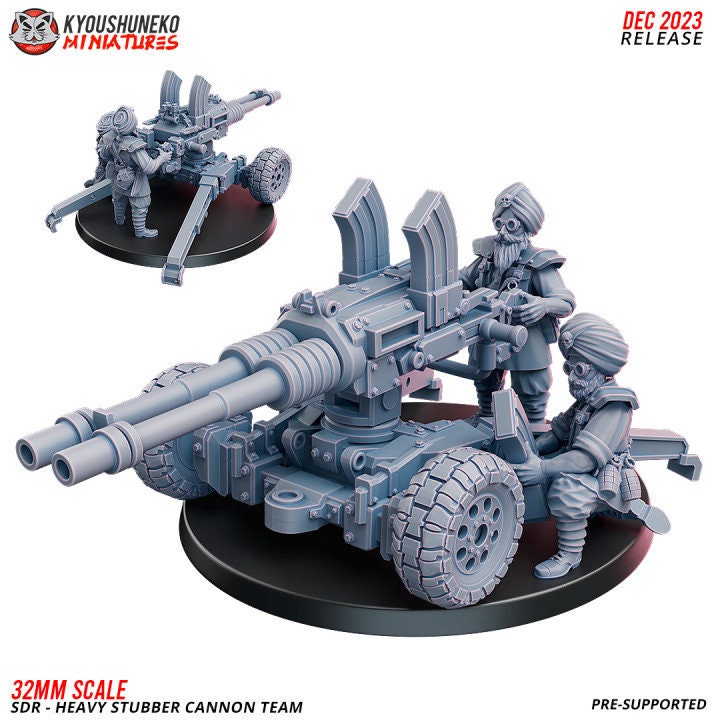SDR Heavy Stubber Cannon Artillery Team - Sikh - Kyoushuneko Miniatures