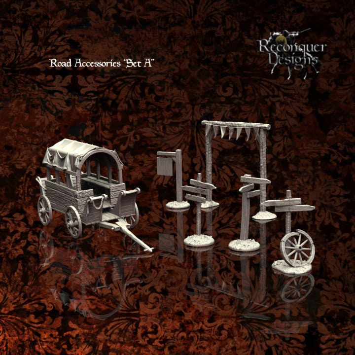 Road Accessories and Broken Carriage 28mm - Reconquer Designs