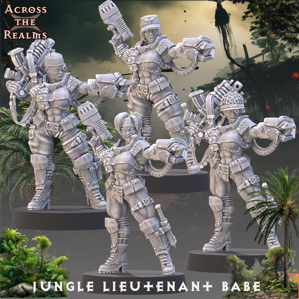 Jungle Lieutenant Babe - Pinup Corps - Across the Realms 32mm