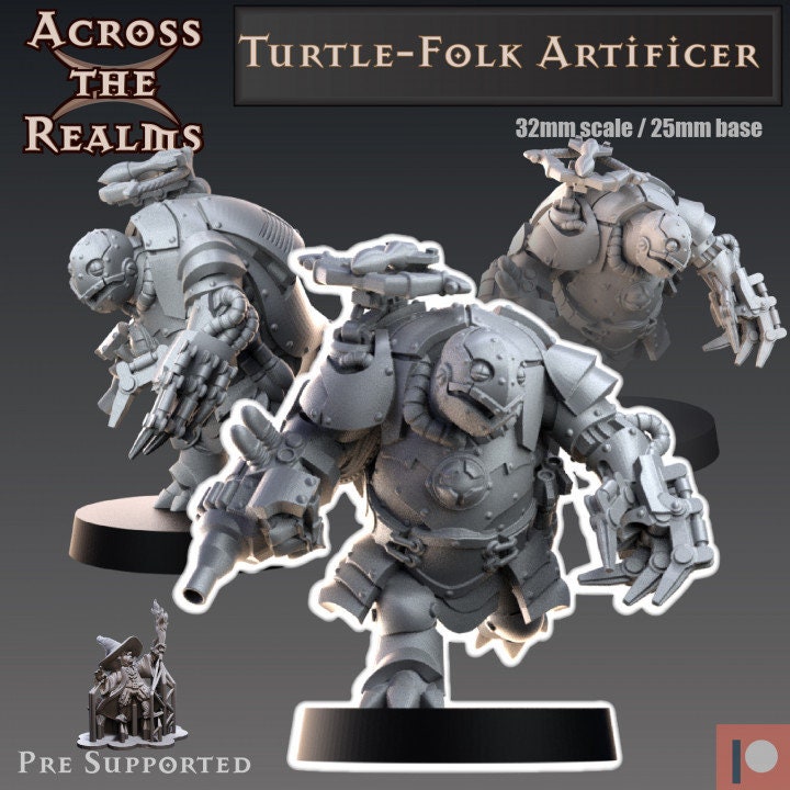Turtle-Folk Artificer - Valkyrie - Across the Realms 32mm