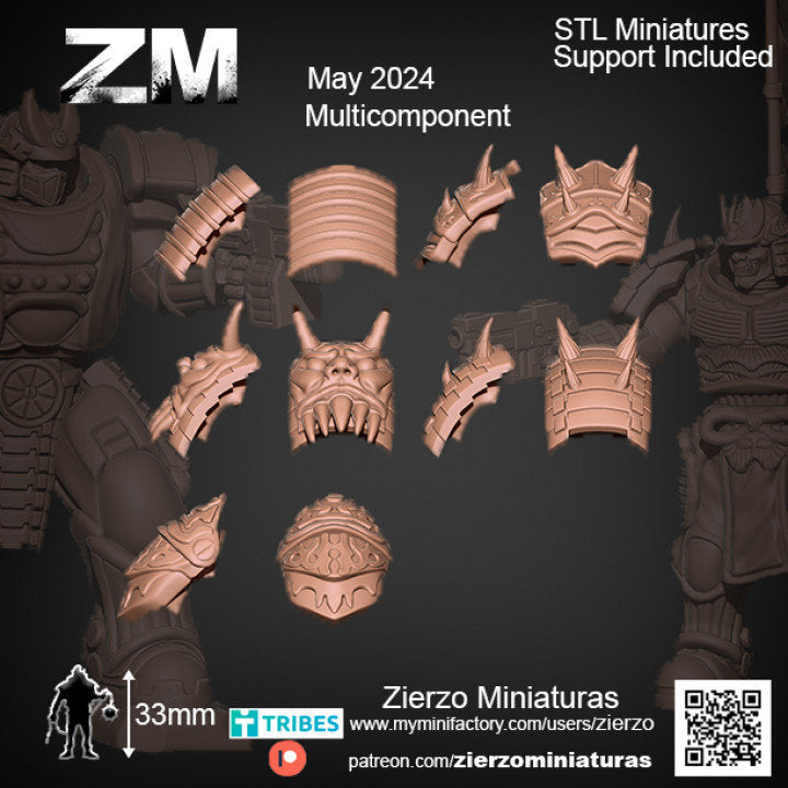 Shoulders - Space Oni Squad - Bits - 33mm- Zierzo Miniaturas