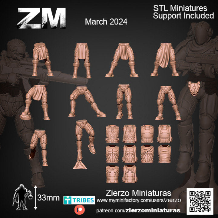 Shoulders - Space Elf Ravagers Squad - 33mm- Zierzo Miniaturas