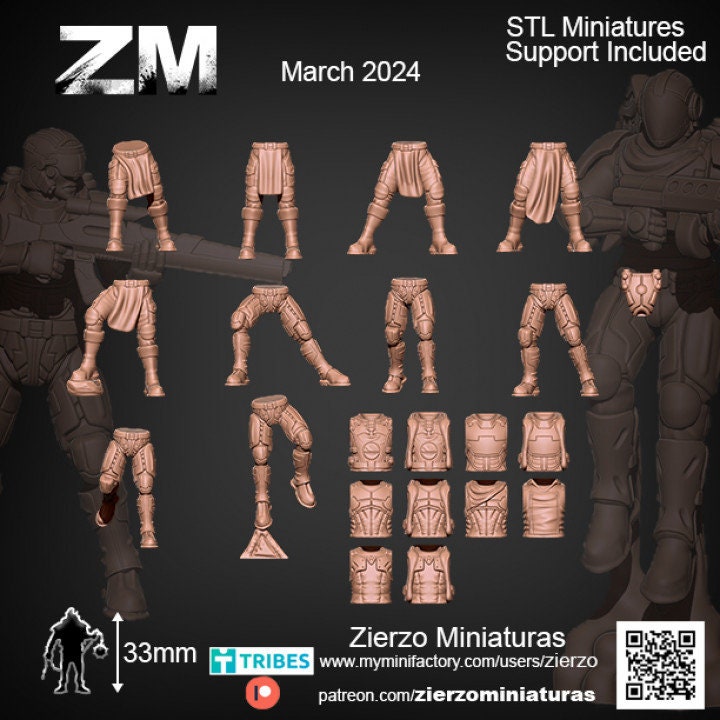 Legs and Torsos - Space Elf Ravagers Squad - 33mm- Zierzo Miniaturas
