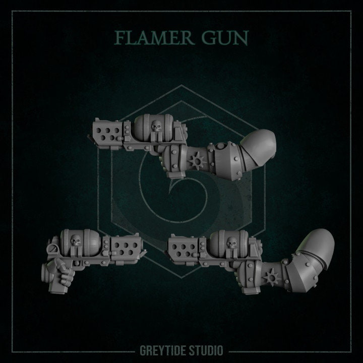 Flamer Gun - Arms and Weapons - Bits - GreyTide Studio