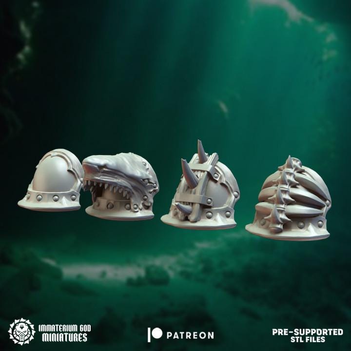 Shoulders - Abyss soldiers bits set Vol. I - Bits - Immaterium God Miniatures