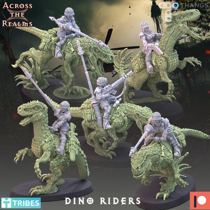 Dino Riders - Pinup Corps - Across the Realms 32mm