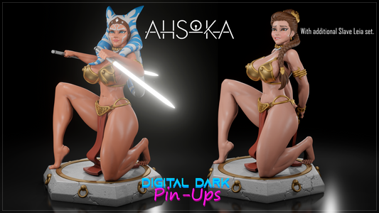 Ahsoka and Leia - Digital Dark Pin-ups