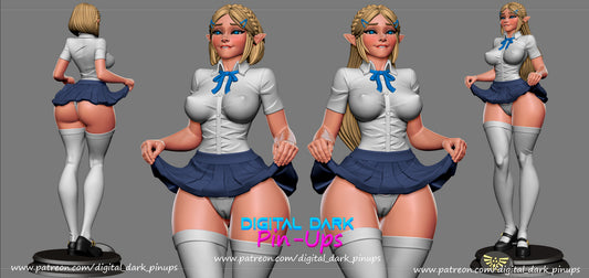 Student Zelda - Digital Dark Pin-ups