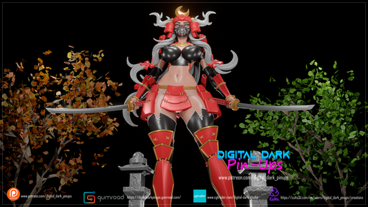 Samurai Girl - Digital Dark Pin-ups