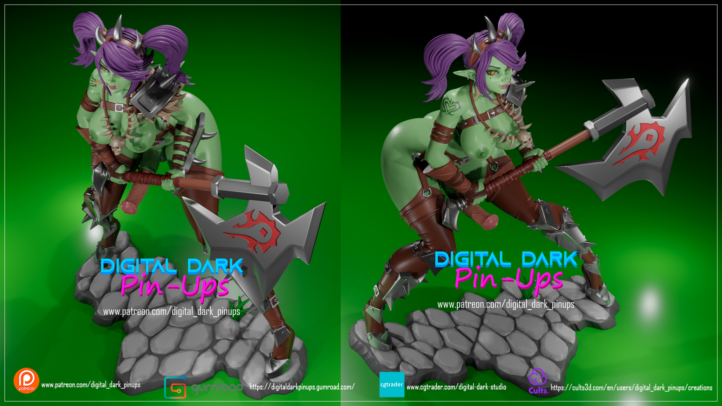 Orc Girl from World of Warcraft Futa - Digital Dark Pin-ups