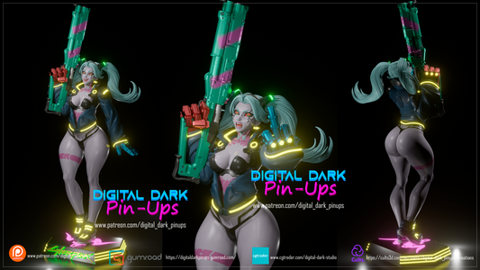 Rebecca from Edgerunners - Digital Dark Pin-ups
