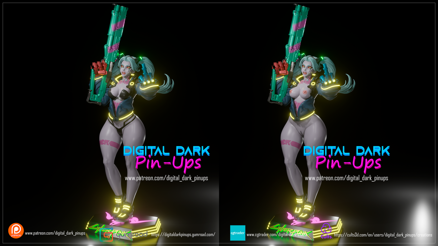 Rebecca from Edgerunners - Digital Dark Pin-ups