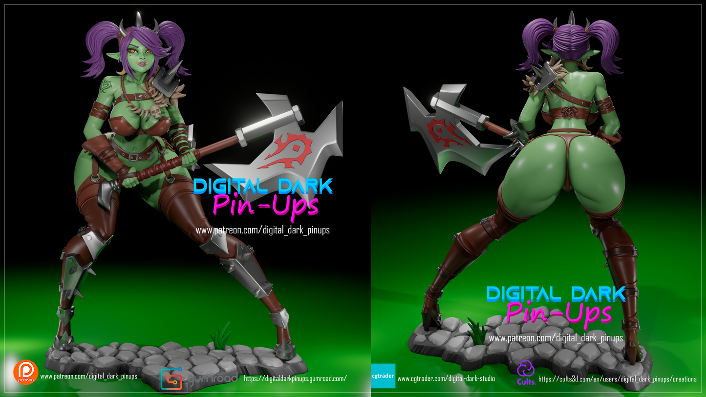 Orc Girl from World of Warcraft - Digital Dark Pin-ups