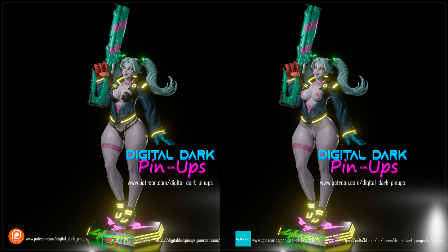 Rebecca from Edgerunners - Digital Dark Pin-ups