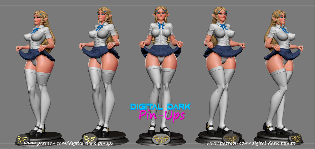 Student Zelda - Digital Dark Pin-ups