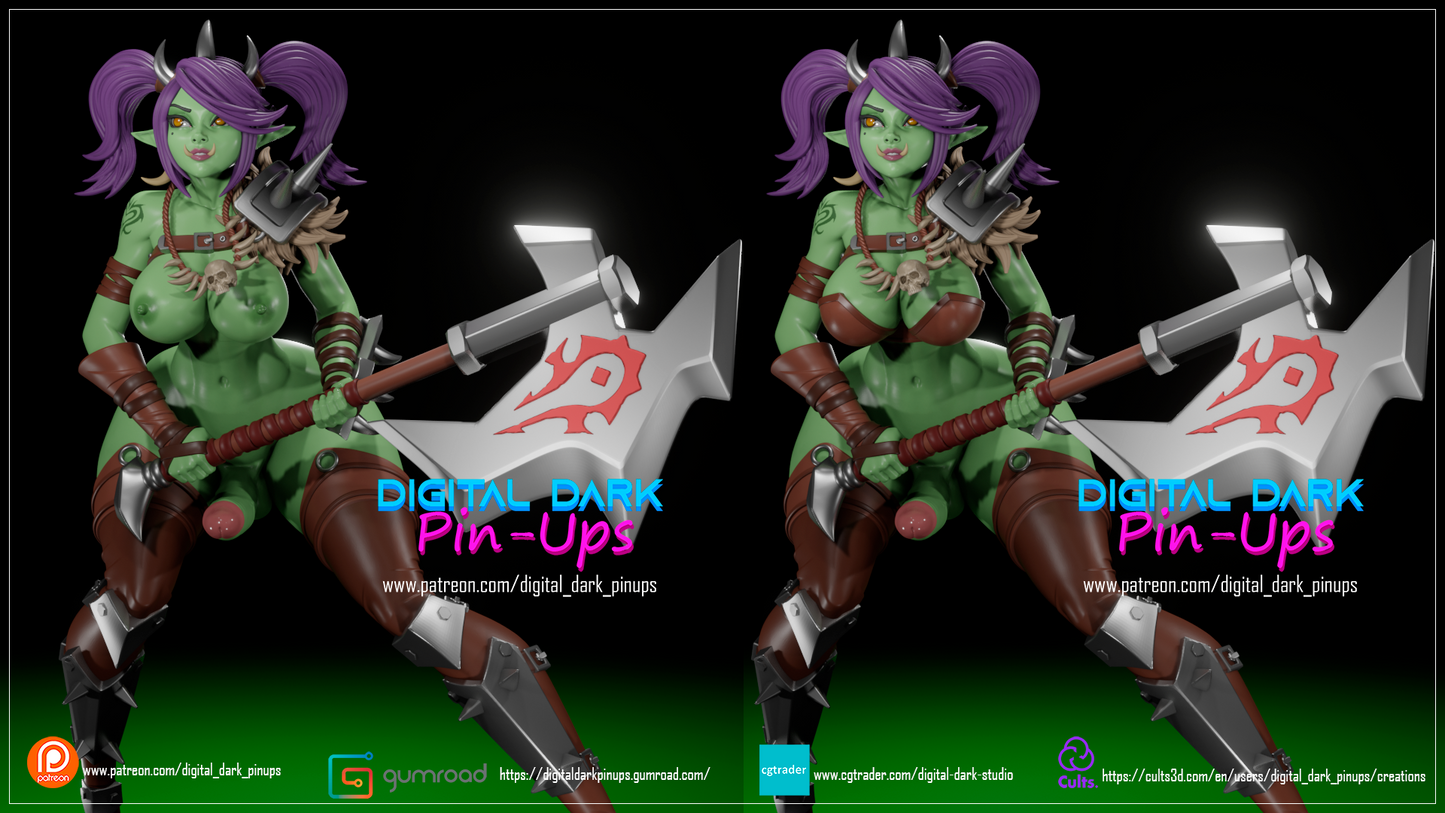 Orc Girl from World of Warcraft Futa - Digital Dark Pin-ups