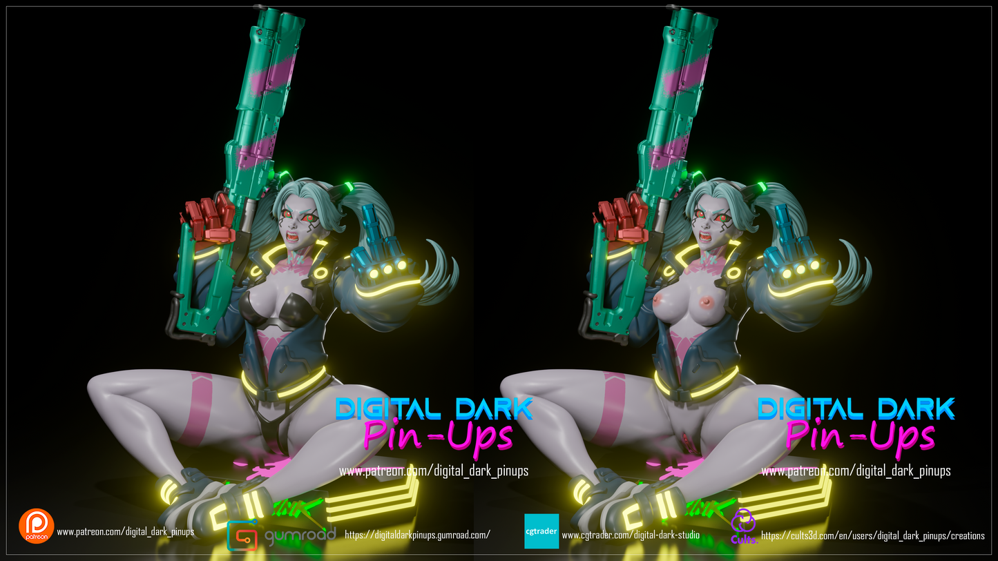 Rebecca from Edgerunners - Digital Dark Pin-ups