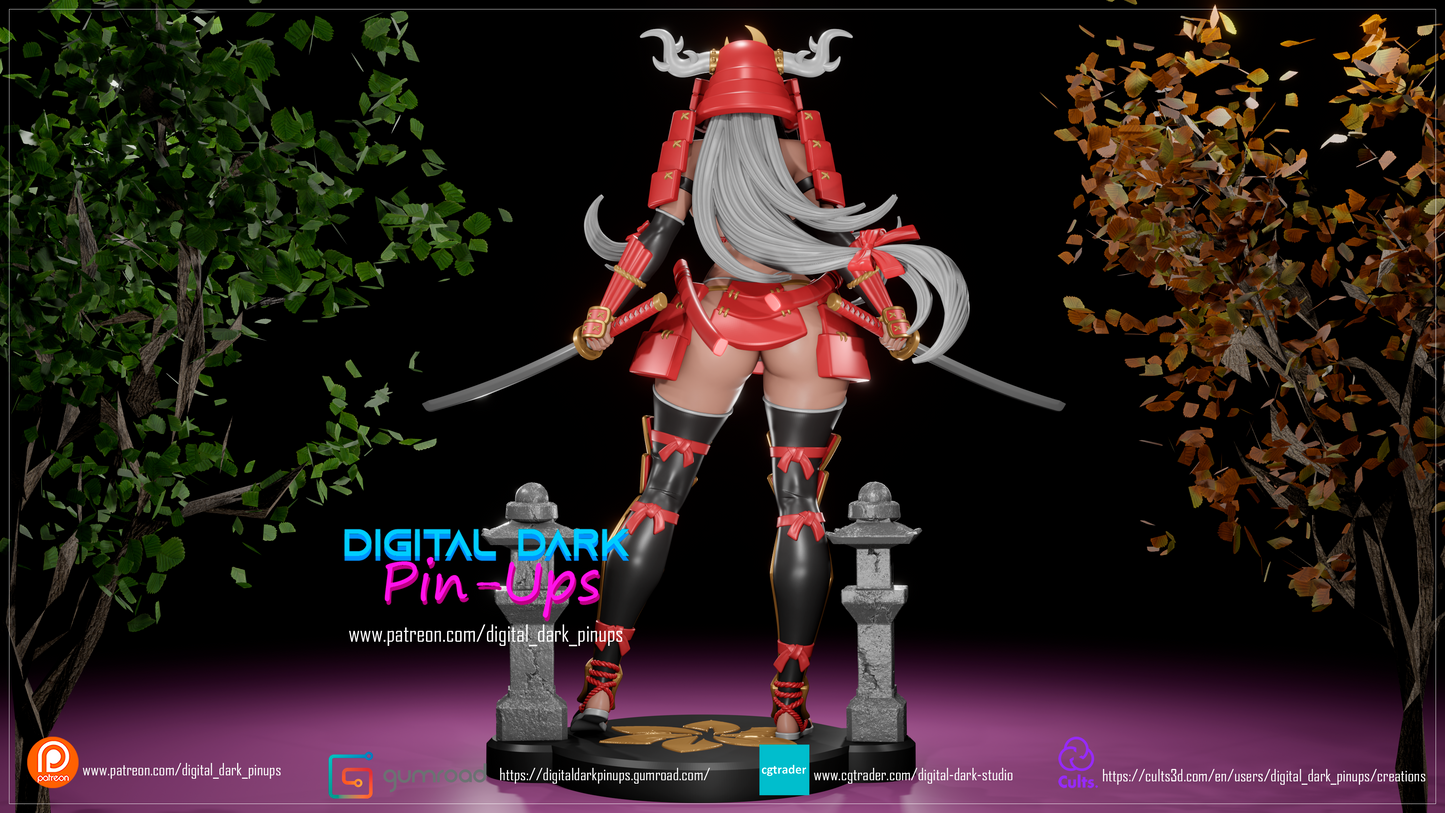 Samurai Girl - Digital Dark Pin-ups