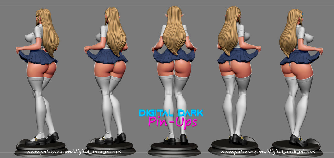 Student Zelda - Digital Dark Pin-ups