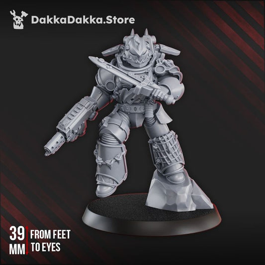 White Megalodon Clan Storm Warrior with Jetpack - Dakkadakka