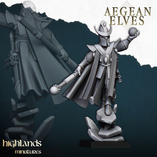 Aegean Elves - Aegean Elf Mage - Highlands Miniatures