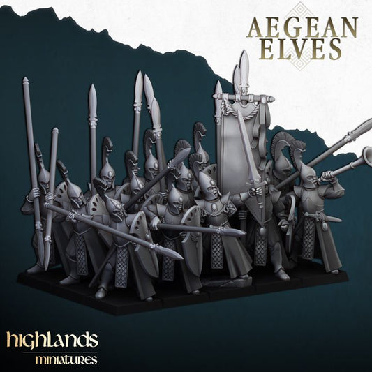 Aegean Elves - Aegean Elves Spearmen - Highlands Miniatures