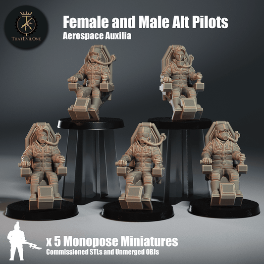 Aerospace Auxilia Pilot with Female & Male Variants - ThatEvilOne - 28mm