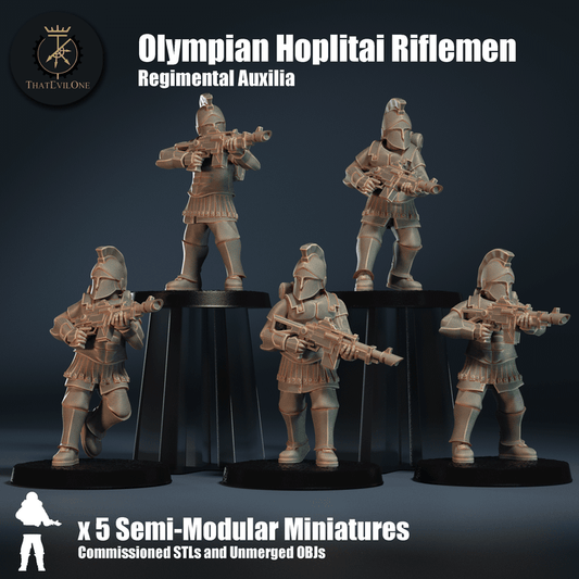 Regimental Auxilia Olympian Hoplitai Riflemen - ThatEvilOne - 28mm