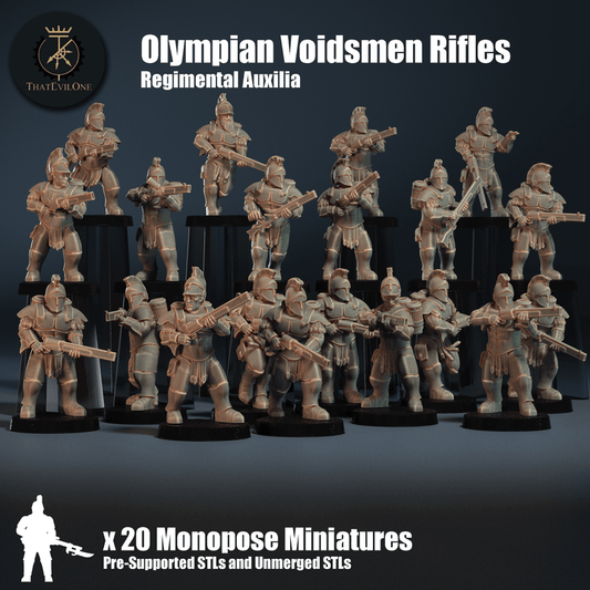 Regimental Auxilia Olympian Voidsmen Rifles - ThatEvilOne - 28mm