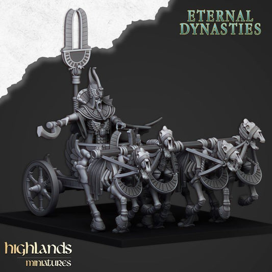 Eternal Dynasties - Eternal Pharaoh on chariot - Highlands Miniatures