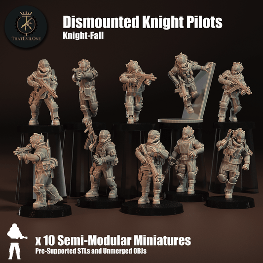 Knight Fall Dismounted Knight Pilots - ThatEvilOne - 28mm
