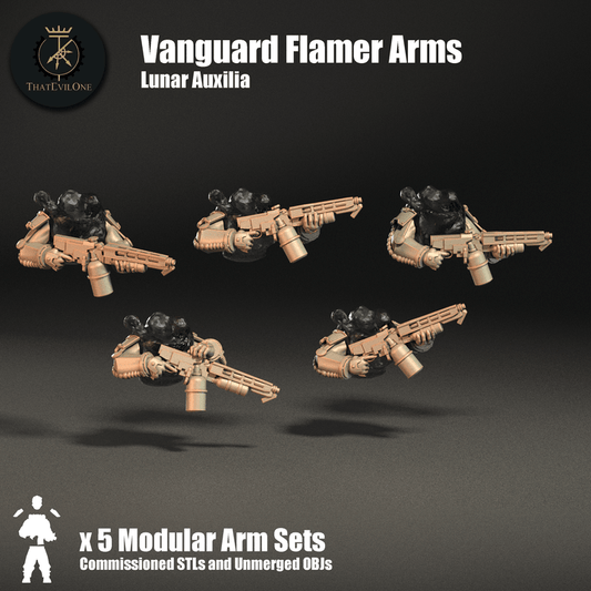Lunar Auxilia Vanguard Flamer Arms - ThatEvilOne - 28mm