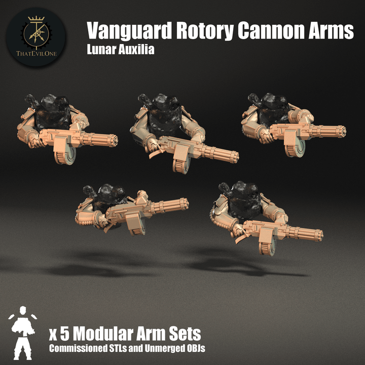 Lunar Auxilia Vanguard Rotory Cannon Arms - ThatEvilOne - 28mm