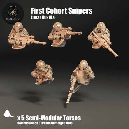 Lunar Auxilia First Cohort Sniper Torsos - ThatEvilOne - 28mm