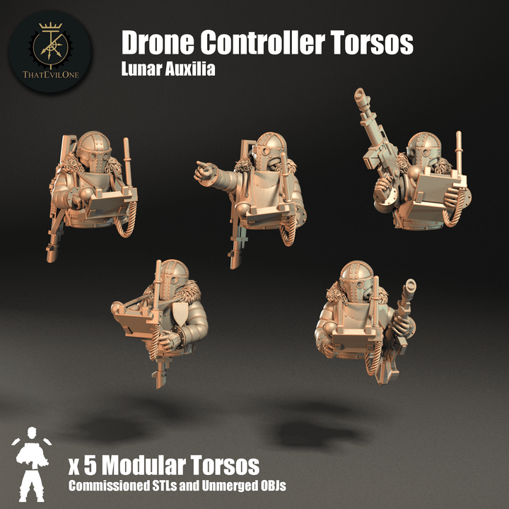 Lunar Auxilia Drone Controller Torsos - ThatEvilOne - 28mm