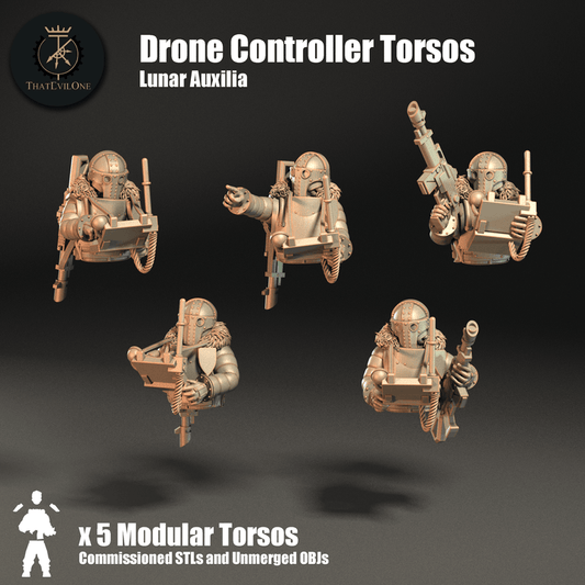 Lunar Auxilia Drone Controller Torsos - ThatEvilOne - 28mm