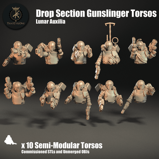 Lunar Auxilia Drop Section Gunslinger Torsos - ThatEvilOne - 28mm
