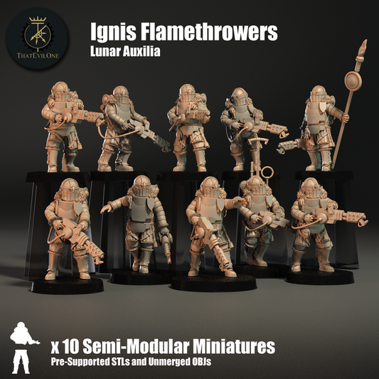 Lunar Auxilia Ignis Flamethrowers - ThatEvilOne - 28mm