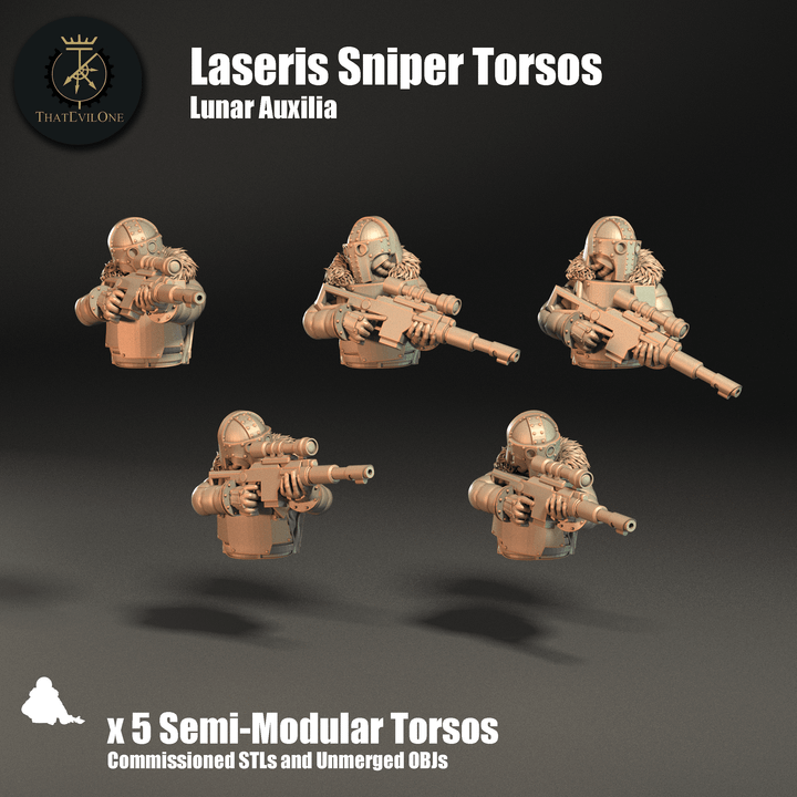 Lunar Auxilia Laseris Sniper Torsos - ThatEvilOne - 28mm