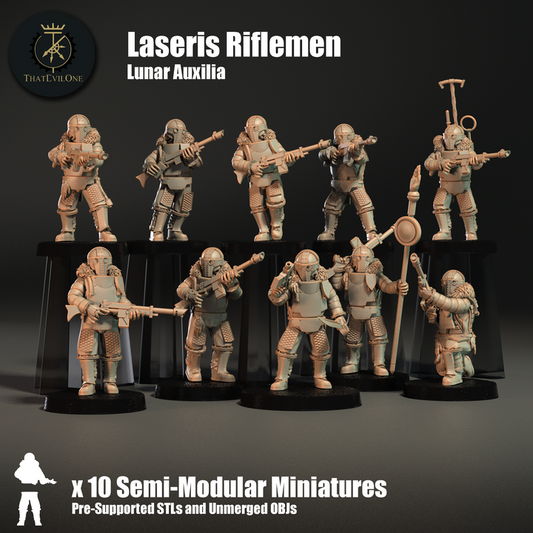 Lunar Auxilia Securis Laseris Riflemen - ThatEvilOne - 28mm