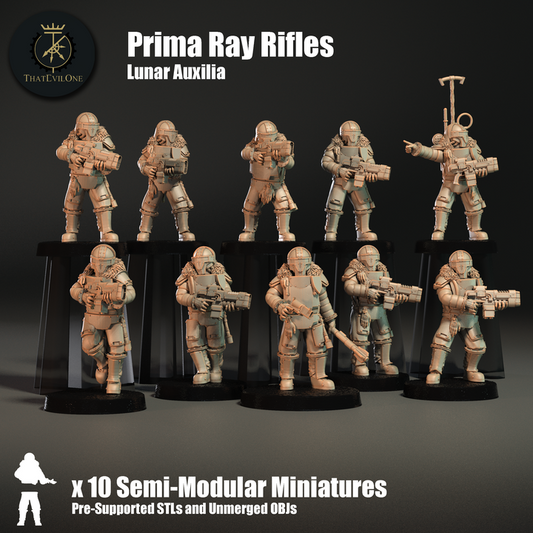 Lunar Auxilia Prima Ray Rifles - ThatEvilOne - 28mm