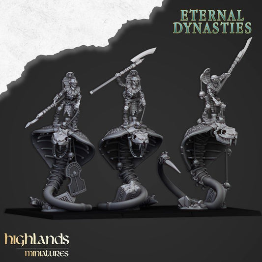 Eternal Dynasties - Mounted Ancient Guard on Great Snakes - Highlands Miniatures