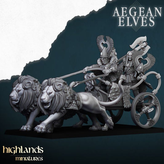 Aegean Elves - Nemean Lions Chariot - Highlands Miniatures