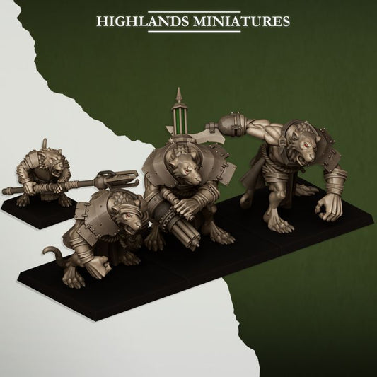 Sewer Vermin - Ratgors and Ratgor Master - Highlands Miniatures