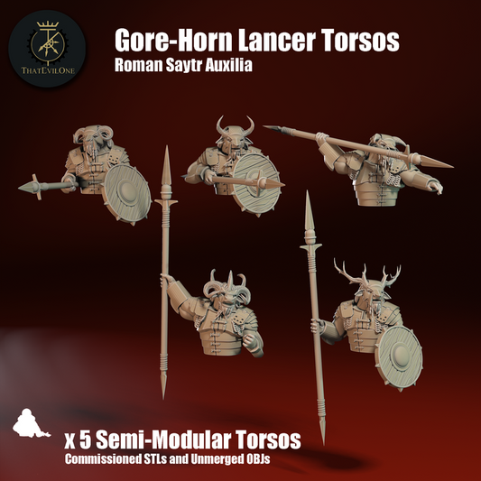 Roman Saytr Auxilia Gore-Horn Lancers Torsos - ThatEvilOne - 28mm