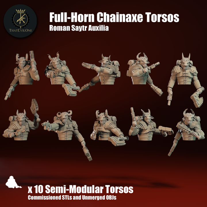 Roman Saytr Auxilia Full-Horn Melee Torsos - ThatEvilOne - 28mm